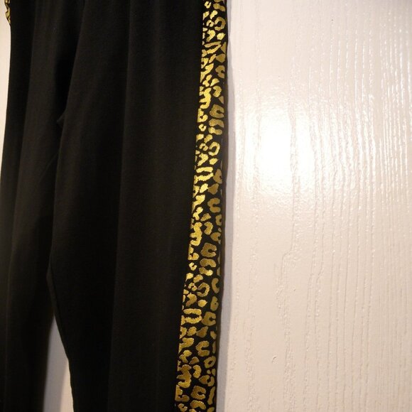 DEREK HEART BLACK & GOLD LEGGINGS Size: 1X - Picture 8 of 16